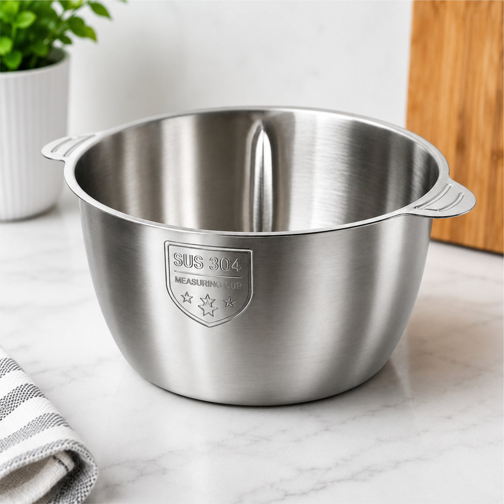 Manual Vegetable Chopper – Stainless Steel Bowl with 4 Blades | 2000ML Multipurpose Hand Chopper