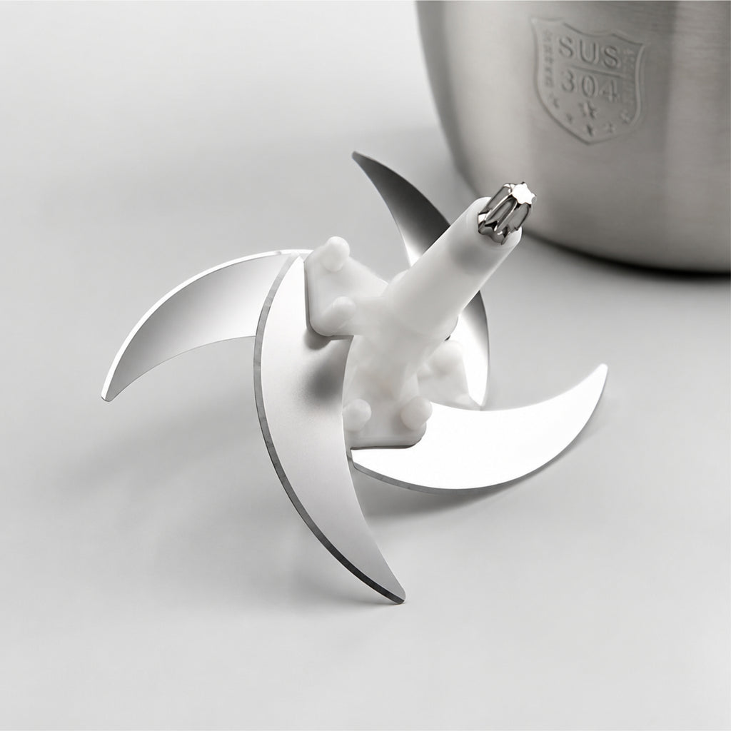 Manual Vegetable Chopper – Stainless Steel Bowl with 4 Blades | 2000ML Multipurpose Hand Chopper
